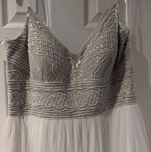 Beaded bodice white wedding dress NWT